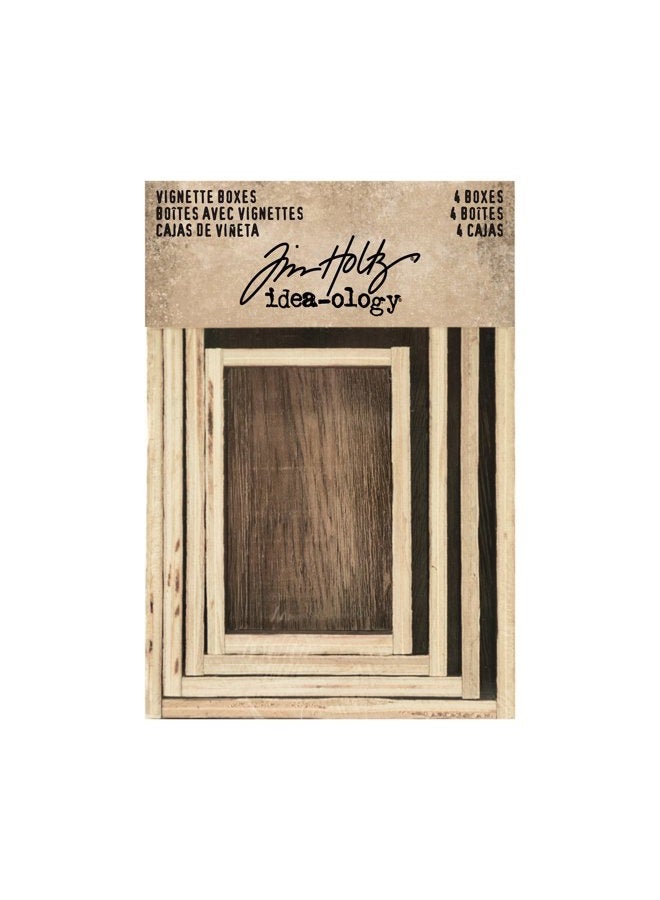 Advantus TH93279 Idea-Ology Wooden Vignette Boxes-Brown, Other, Multicoloured, 11.4x15.18x4.08 cm - Image 2