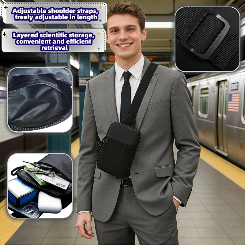 BUBBLE-FLY Lightweight Water-Resistant Crossbody Bag, Multi-Pocket Organizer for Phone, Keys, Essentials - Unisex Mini Sling Pack for Hiking, Commute, Cycling - Image 2
