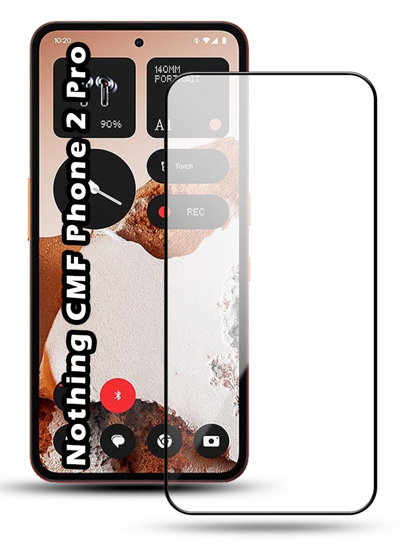 Screen Protector For Nothing CMF Phone 2 Pro 6.77 Inch 9H Hardness Tempered Glass Film, Bubble Free Easy Installation, Full Coverage, Anti Scratch And Touch Sensitive