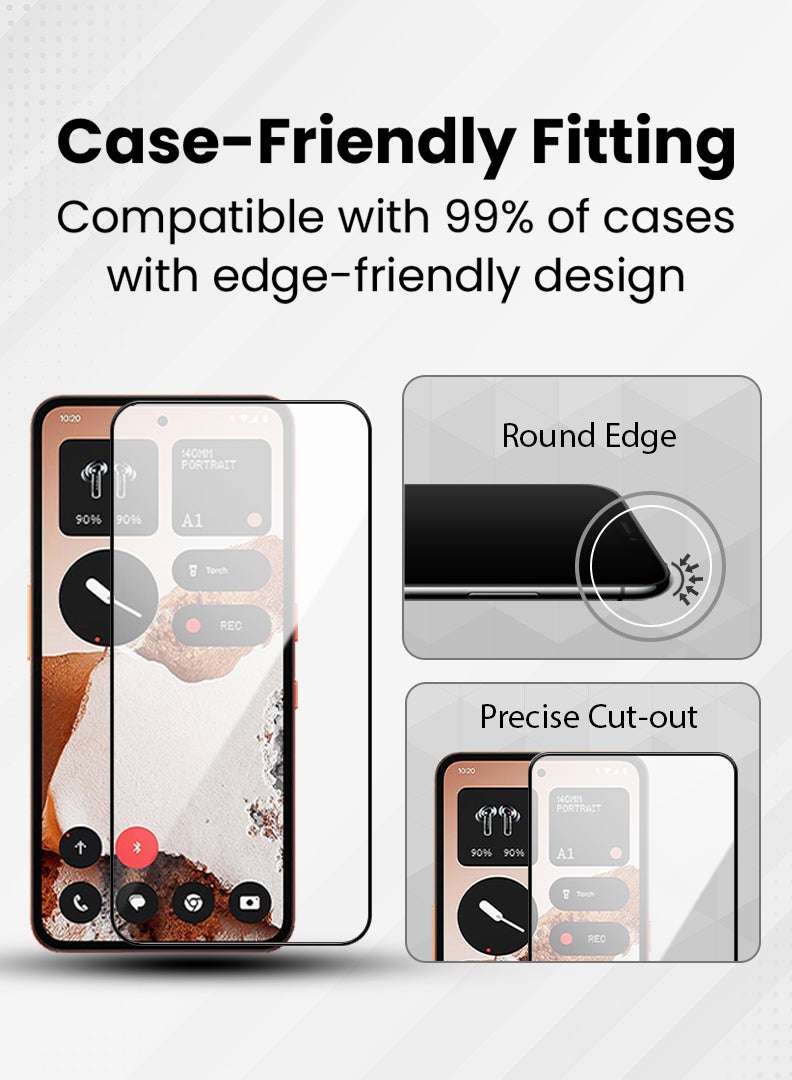 Case Up حماية شاشة لهاتف ناثينغ CMF 2 برو 6.77 بوصة زجاج مقسى بصلابة 9H، تركيب سهل بدون فقاعات، تغطية كاملة، مقاوم للخدوش وحساس للمس - Image 5