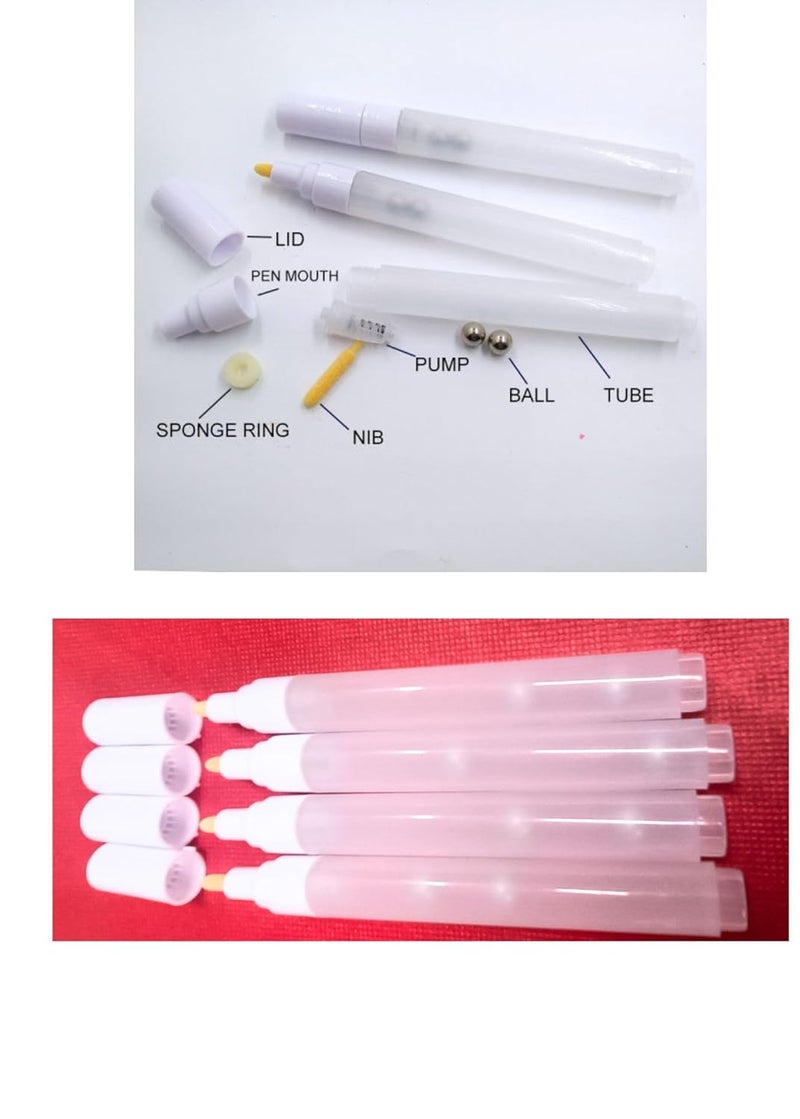 SNOOGG Set of 6 Empty Fillable Blank Paint Pen Markers Refillable AND BULLET NIB Graffiti Markers FOR ACRYLIC, OIL AND WATER BASE PAINT/INK - Image 2