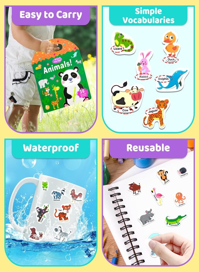 Benresive Reusable Sticker Books for Kids 2-4, Sticker Books for Toddlers 1-3 2-4, Toddler Travel Toys Activities Crafts Gifts - Animals - Image 5