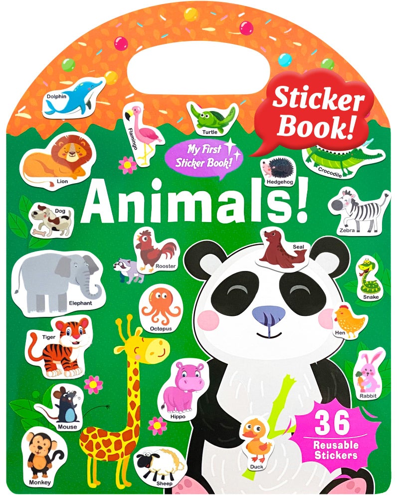 Benresive Reusable Sticker Books for Kids 2-4, Sticker Books for Toddlers 1-3 2-4, Toddler Travel Toys Activities Crafts Gifts - Animals - Image 1