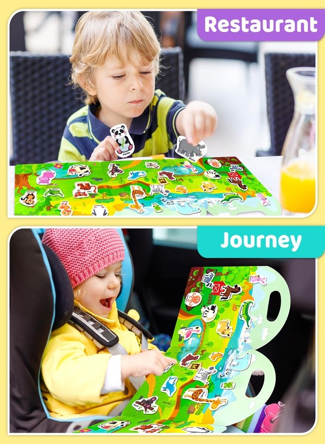 Benresive Reusable Sticker Books for Kids 2-4, Sticker Books for Toddlers 1-3 2-4, Toddler Travel Toys Activities Crafts Gifts - Animals - Image 3