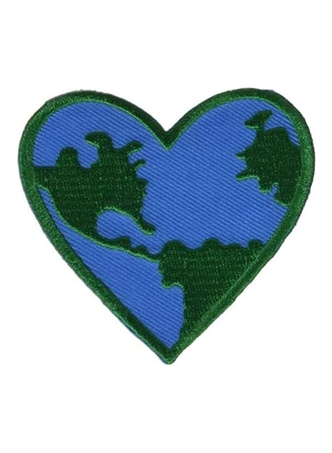 NIBEMINENT Love Earth Themed Embroidered Patch Blue/Green