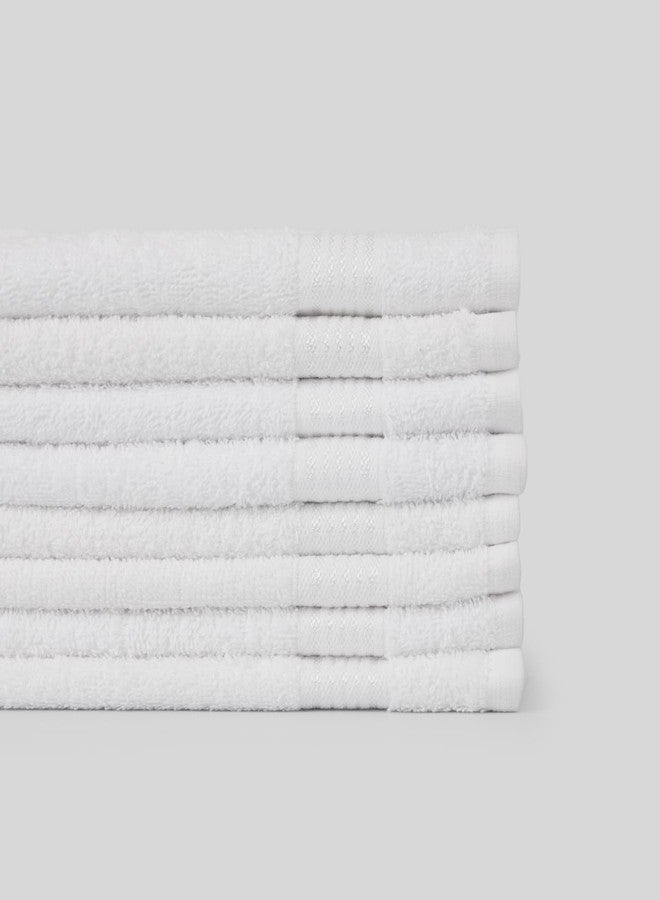 KOPA Quick Dry 100% Cotton Soft Terry Towel -8pc Face Towel (d'ross) | Quick Dry 100% Cotton | Super Absorbent, Lightweight, Odour Free - for Men, Women, Kids Solid-White - Image 4
