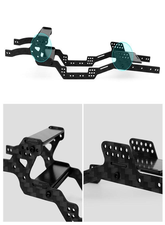 MOHERO LCG SCX24 Chassis Kit Carbon Fiber Frame Rails Set, 6° Angled Skid, for Axial 1/24 C10 JLU Bronco Deadbolt RC Crawler Car Upgrade Part - Image 3