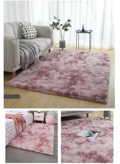 KYD Soft Rugs Fluffy Carpets Tie-Dye Rugs for Living Room Bedroom Nursery Home Decor Non-Slip Machine Washable Carpet Home Decorative Carpet 100x160 cm Pink  - Image 3