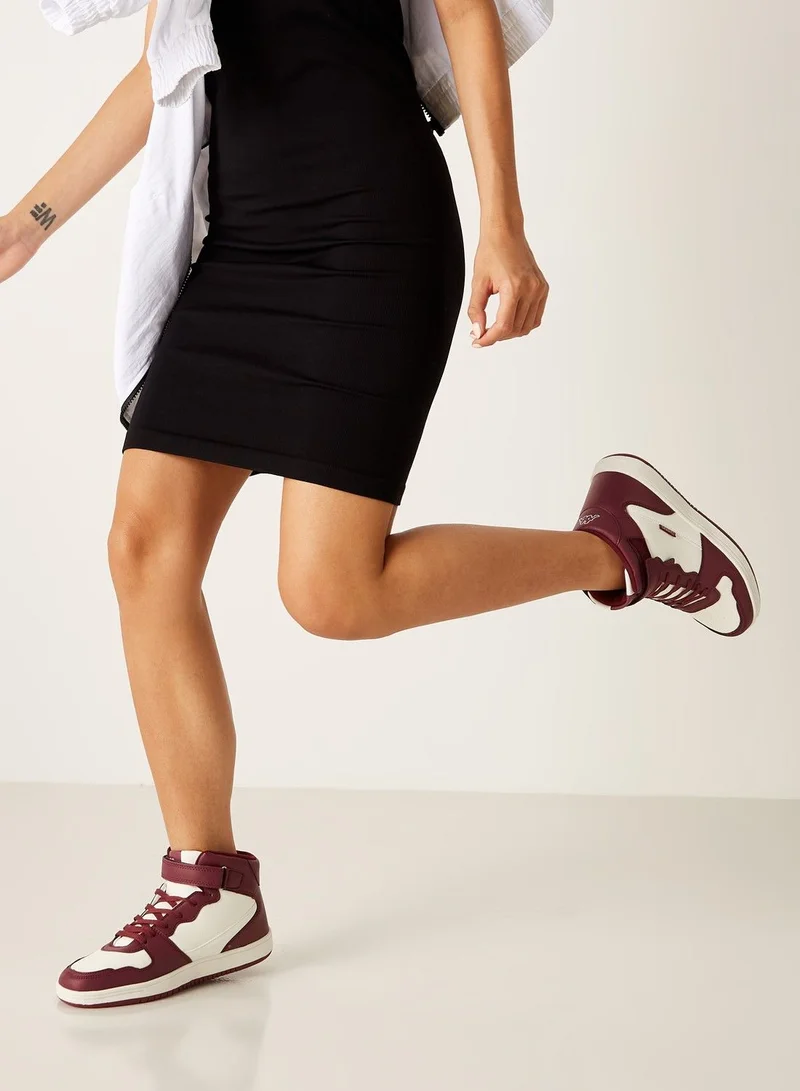 Kappa Women's Textured Sneakers with Lace-Up Closure Purple