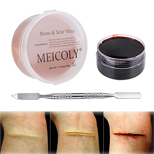 Fake Scab MEICOLY MEICOLY 3pcs SFX Special Effects Makeup Kit Fake Nose Putty ...
