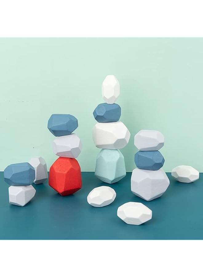 vesus Balancing Stones 16PCs Wooden Stones Activity Game For Kids - Image 1