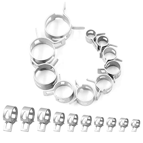 Glarks 30Pcs 13mm Spring Band Type Clips, Fuel Silicone Vacuum Hose Pipe Clamp Low Pressure Air Clip Clamp Fasteners - Image 2