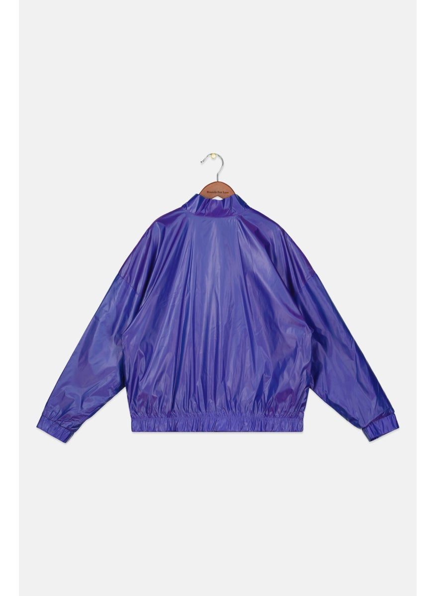 CONVERSE - Kids Boy Brand Logo Windbreaker Jacket, Blue - Image 1