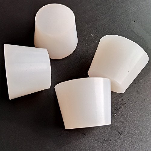 LGEGE White Tapered Shaped Solid Silicon Rubber Stopper Lab Stopper 8# Size 3 Pcs - Image 3