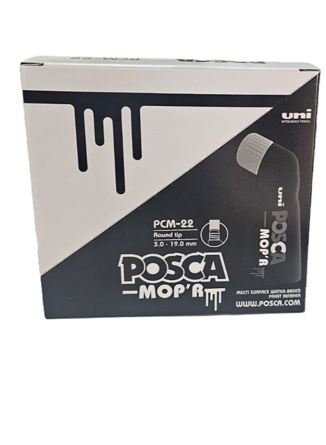 Posca MOP’R PCM-22 Multi Surface Permanent Paint Marker, XXL Round Tip 3-19 mm, Box of 4 Red - Image 1