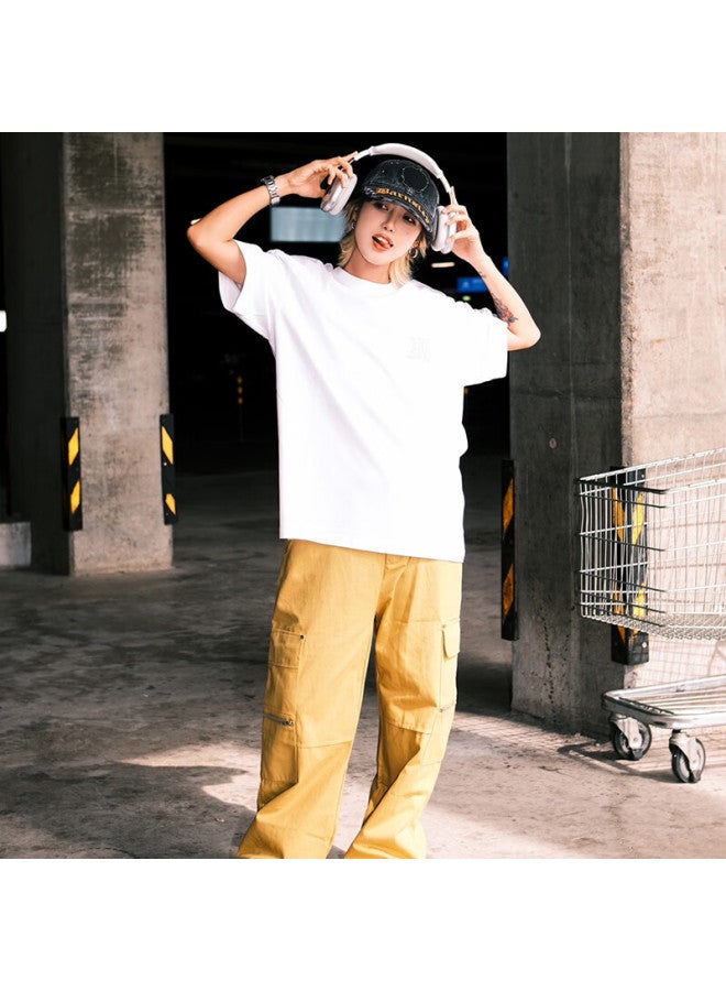 Foss Phil Short Sleeve Uni Summer Couple Heavyweight Solid Color Basic Loose Cotton T-shirt 234t001 White M - Image 5