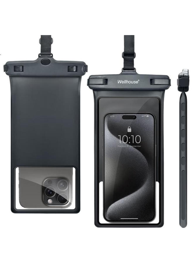 Wellhouse Waterproof Phone Case, Swimming Rafting Diving Waterproof Cover, Touchscreen Compatible, 3D Enlarged 8-Inch, Black - Image 3