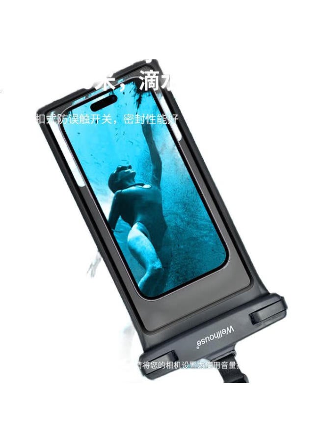 Wellhouse Waterproof Phone Case, Swimming Rafting Diving Waterproof Cover, Touchscreen Compatible, 3D Enlarged 8-Inch, Black - Image 1