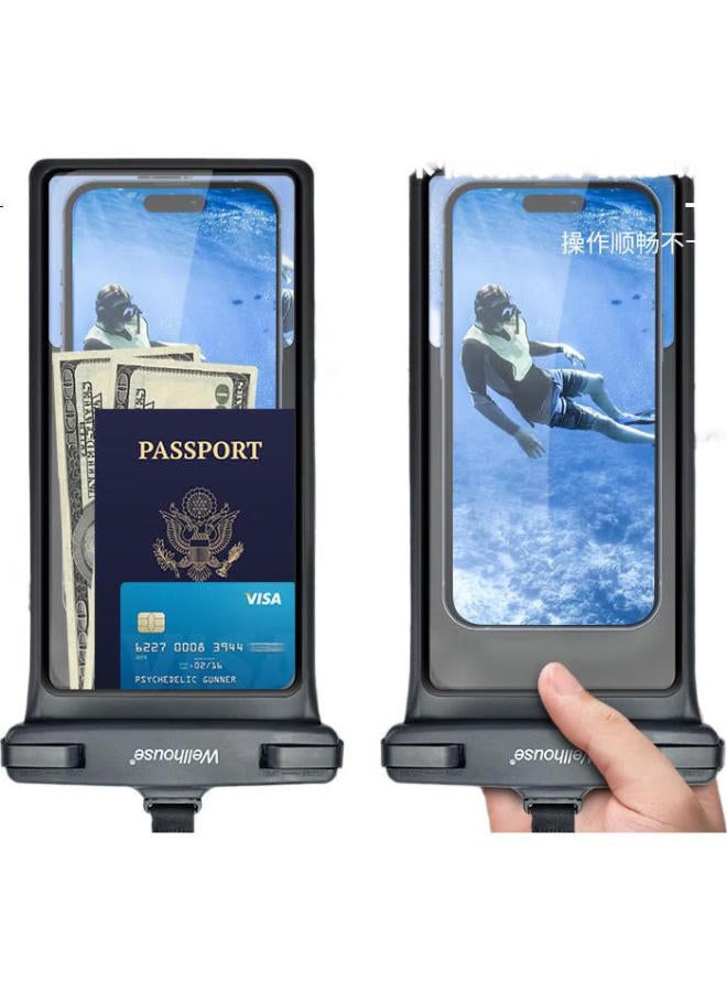 Wellhouse Waterproof Phone Case, Swimming Rafting Diving Waterproof Cover, Touchscreen Compatible, 3D Enlarged 8-Inch, Black - Image 2