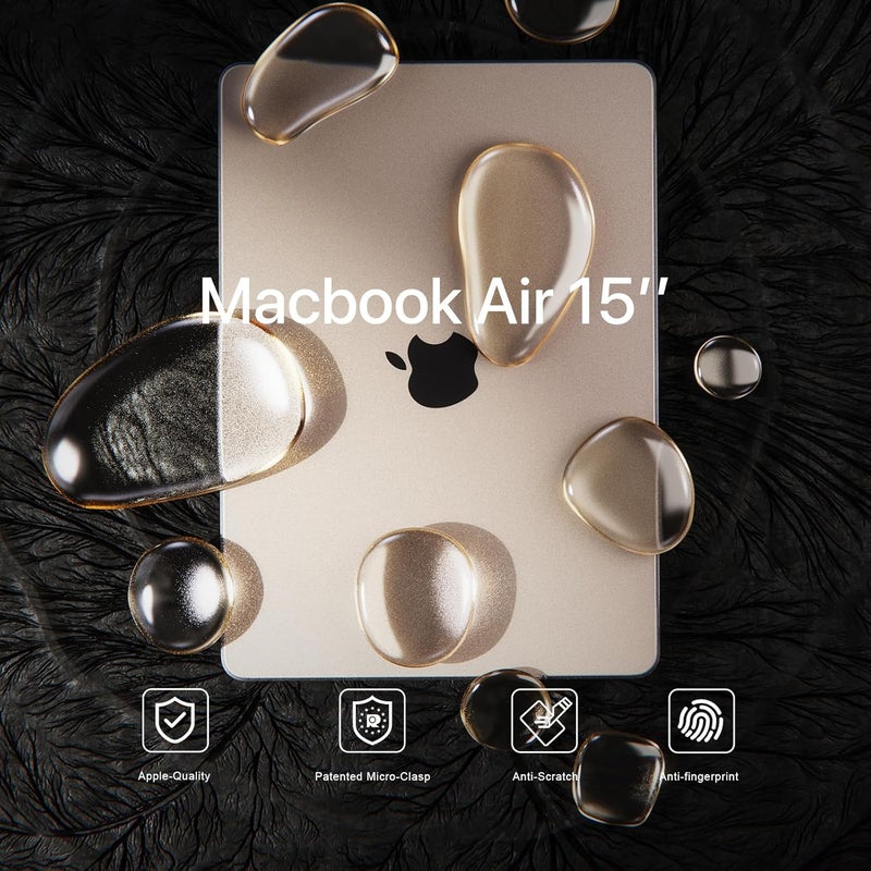 Soonjet MacBook Air 15 Inch M2 2023 A2941 Case [100% Original Color Corresponding] [Ultra Thin Armor] Hard Protective Cover for MacBook Air 15.3" - Transparent Galaxy - Image 2