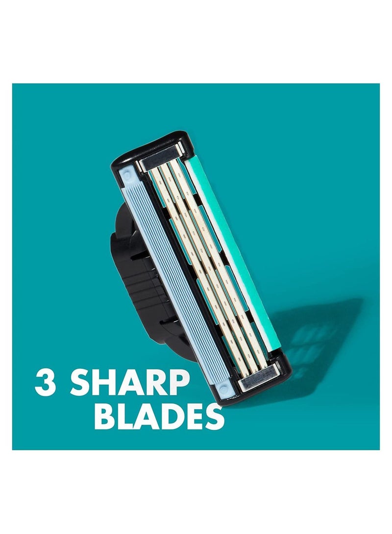 Gillette 8-Piece Mach3   Razor Refill Cartridges Blue/Silver - Image 5