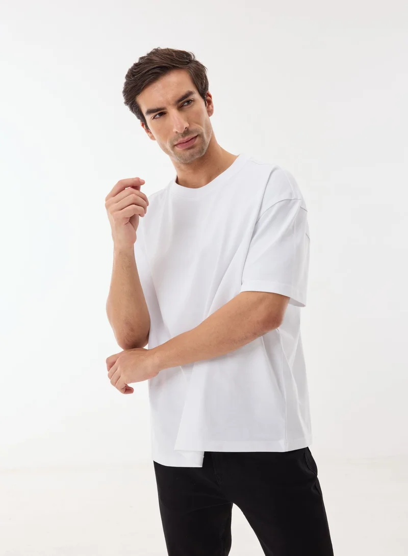 Ashita Fernandes Darian Men’s Light Blue Cotton Blend T-Shirt – Relaxed Fit, Round Neck, Lightweight Casual Wear