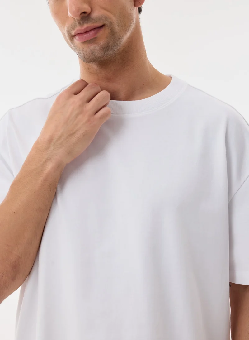 Ashita Fernandes Darian Men’s Light Blue Cotton Blend T-Shirt – Relaxed Fit, Round Neck, Lightweight Casual Wear