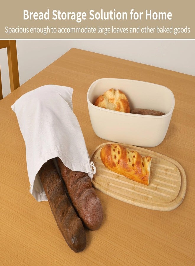 Homaisson Sourdough Bread Box with Bags - Large Bread Box for Kitchen Countertop, Plastic Storage Bin with Wooden Cutting Board Lid, Present for Bread Lovers - Image 2
