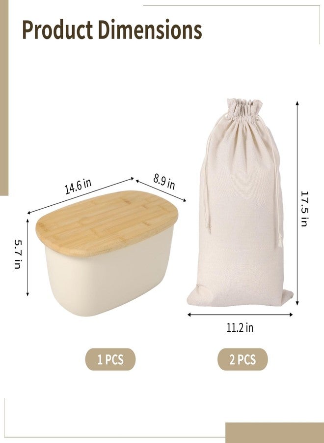 Homaisson Sourdough Bread Box with Bags - Large Bread Box for Kitchen Countertop, Plastic Storage Bin with Wooden Cutting Board Lid, Present for Bread Lovers - Image 4