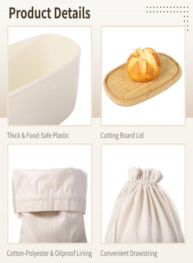 Homaisson Sourdough Bread Box with Bags - Large Bread Box for Kitchen Countertop, Plastic Storage Bin with Wooden Cutting Board Lid, Present for Bread Lovers - Image 3