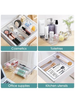 ANYOUI 16 PCS Desk Drawer Organizers, Non-Slip and Crack Drawer Organizer Set with 5 Different Sizes, Drawer Organizer Trays for Makeup, Jewelries, Office Accessories  - Image 4