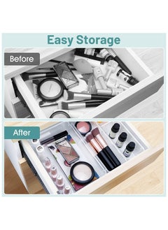 ANYOUI 16 PCS Desk Drawer Organizers, Non-Slip and Crack Drawer Organizer Set with 5 Different Sizes, Drawer Organizer Trays for Makeup, Jewelries, Office Accessories  - Image 5