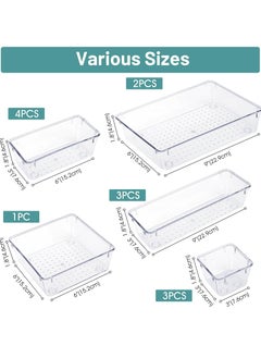ANYOUI 16 PCS Desk Drawer Organizers, Non-Slip and Crack Drawer Organizer Set with 5 Different Sizes, Drawer Organizer Trays for Makeup, Jewelries, Office Accessories  - Image 2
