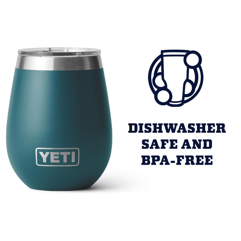 YETI Rambler 10 oz Wine Tumbler, Vacuum Insulated, Stainless Steel with MagSlider Lid, Agave Teal - Image 3