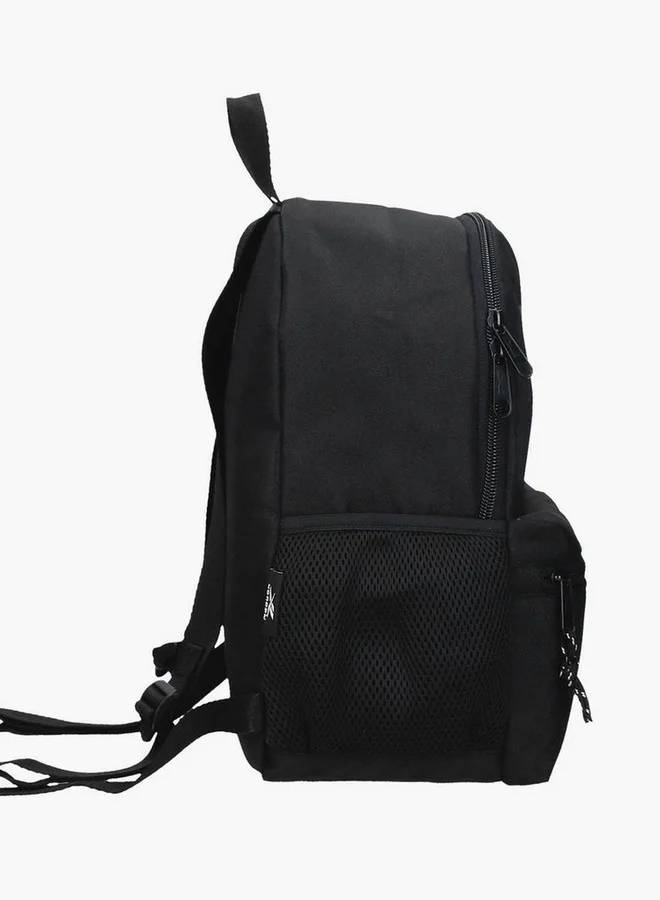 ريبوك Logo Print School Backpack with Adjustable Straps and Zip Closure - 38x19x43 cm