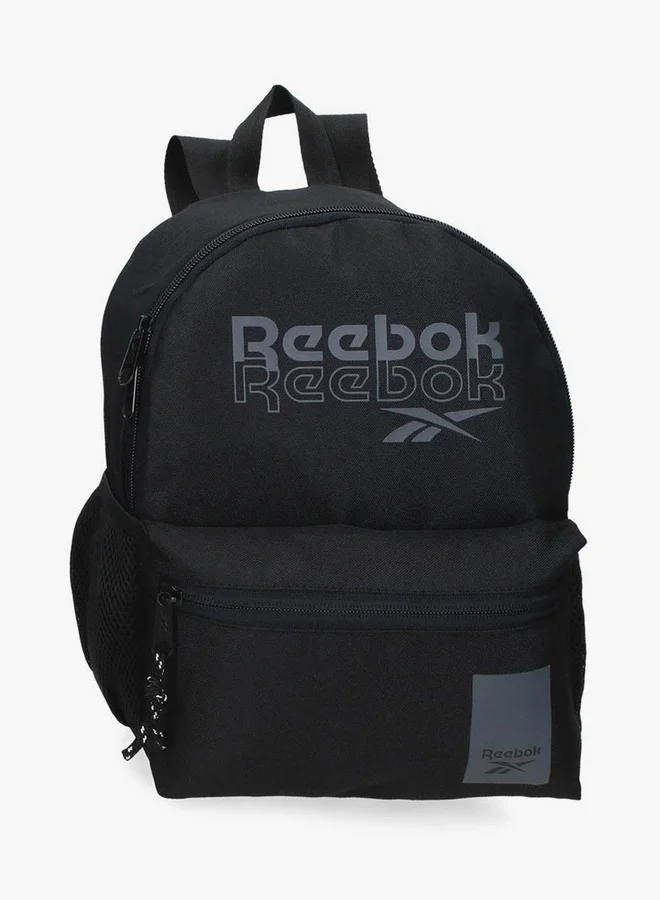 ريبوك Logo Print School Backpack with Adjustable Straps and Zip Closure - 38x19x43 cm