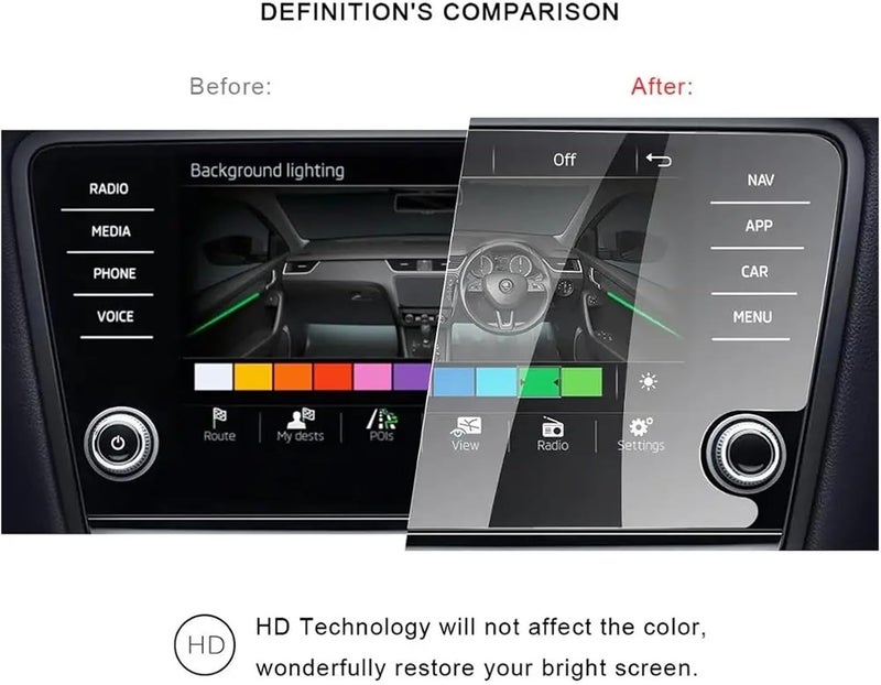 Car GPS Protective Film For Octavia For Amundsen 2017 2018 2019 Car Screen Protector 8Inch Navigation Touch Display - Image 5