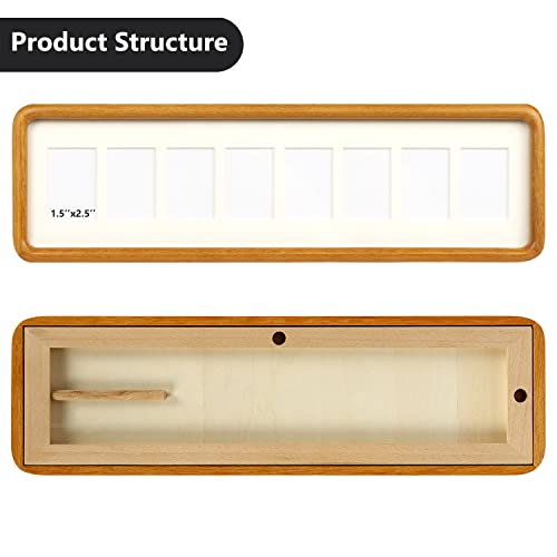Hans 4"x16" Frames Collage Photo Frame Single Mat with Eight 1.5x2.5 Openings and Satin Solid Frame Horizontal or Vertical(8 Openings) - Image 5