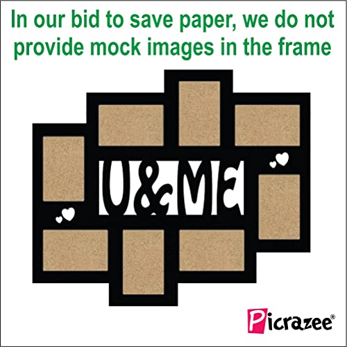 PICRAZEE MDF Wall Collage Photo Frame for Multiple Photos in a Single Frame Family Picture Frame Wall Décor for Living Room, Bedroom & Gifts (D4-U&Me) - Image 4