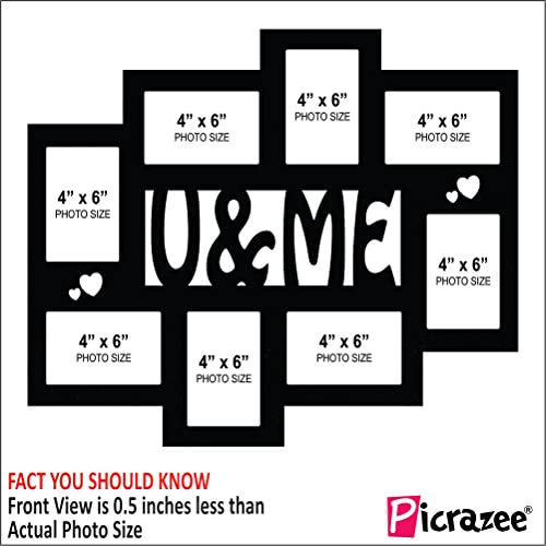 PICRAZEE MDF Wall Collage Photo Frame for Multiple Photos in a Single Frame Family Picture Frame Wall Décor for Living Room, Bedroom & Gifts (D4-U&Me) - Image 2