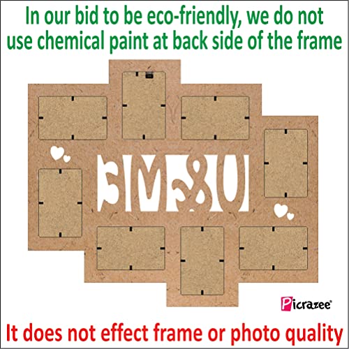 PICRAZEE MDF Wall Collage Photo Frame for Multiple Photos in a Single Frame Family Picture Frame Wall Décor for Living Room, Bedroom & Gifts (D4-U&Me) - Image 5