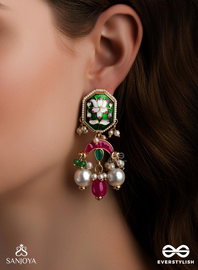 SANJOYA BY EVERSTYLISH Pearl Drop Earrings | Gold-Tone Lightweight Jewelry For Women | Ethnic Statement Earrings For Party, Festive, Wedding & Gifting - Image 3