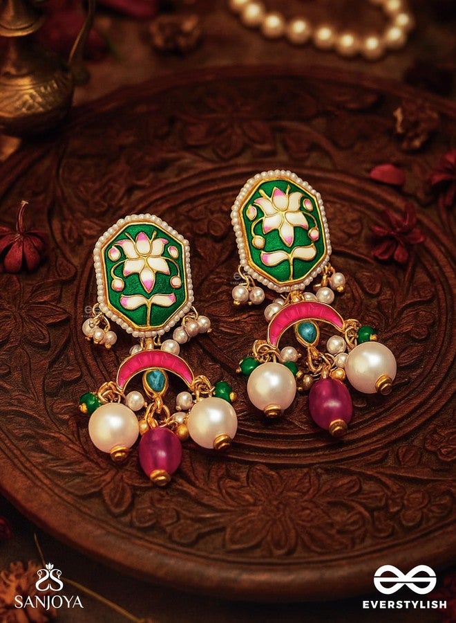 SANJOYA BY EVERSTYLISH Pearl Drop Earrings | Gold-Tone Lightweight Jewelry For Women | Ethnic Statement Earrings For Party, Festive, Wedding & Gifting - Image 2