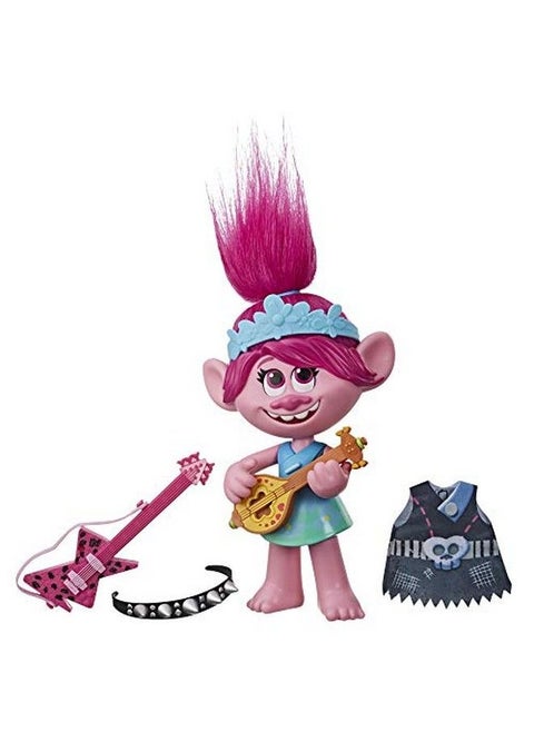 Dreamworks Trolls World Tour Poptorock Poppy Singing Doll With 2 Different Looks And Sounds Toy Sings Trolls Just Want To Have Fun (English)