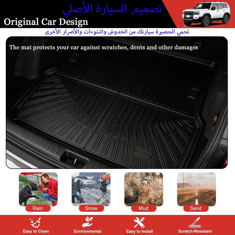 Delehehe LC250 Cargo Liner - Trunk Mat for Toyota Prado LC250 2024-2025,Custom Fit Car Trunk Mat,All Weather Cargo Mat for Prado LC250 Accessories,100% Protection TPE - Easy-to-Wash - Image 3