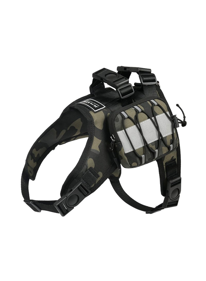 SYOSI Dog Backpack for Hiking and Camping, Dog Saddle Bag, Adjustable Shoulder Straps, Side Pockets, Reflective Strips, Oxford Cloth, Medium Size Suitable for 35-48 lbs Dogs (Camo, 35-48 lbs) - Image 1