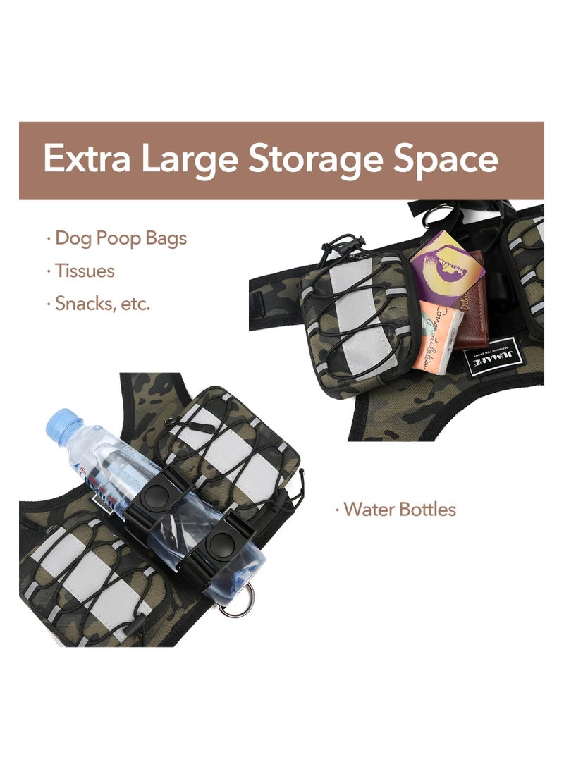 SYOSI Dog Backpack for Hiking and Camping, Dog Saddle Bag, Adjustable Shoulder Straps, Side Pockets, Reflective Strips, Oxford Cloth, Medium Size Suitable for 35-48 lbs Dogs (Camo, 35-48 lbs) - Image 4