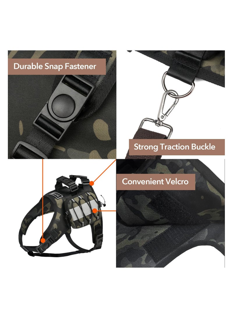 SYOSI Dog Backpack for Hiking and Camping, Dog Saddle Bag, Adjustable Shoulder Straps, Side Pockets, Reflective Strips, Oxford Cloth, Medium Size Suitable for 35-48 lbs Dogs (Camo, 35-48 lbs) - Image 5