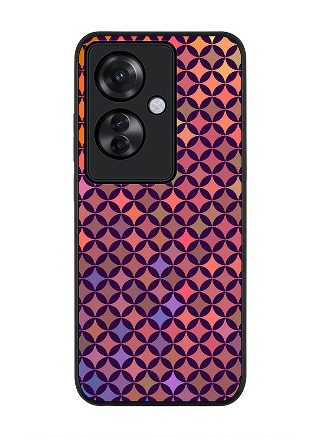 Stylizedd Rugged Black edge case for Oppo Reno11 F / Oppo F25 Pro 5G, Slim fit Soft Case Flexible Rubber Edges Anti Drop TPU Gel Thin Cover -  Wall Of Diamonds - Image 1