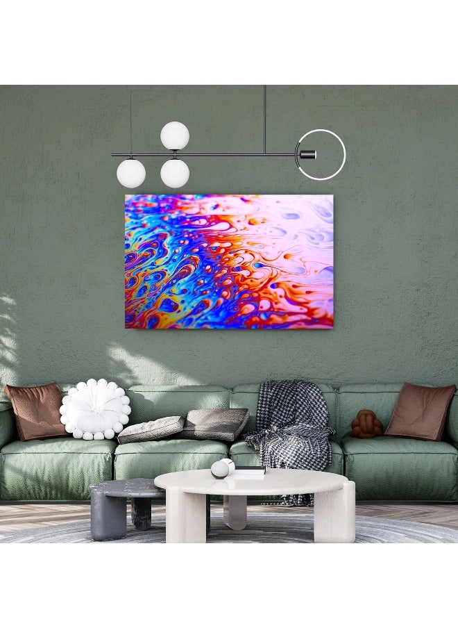 Walliv Colorful Abstract Fluid Art Canvas Print For Home Decor 75x50 cm.  - Image 1